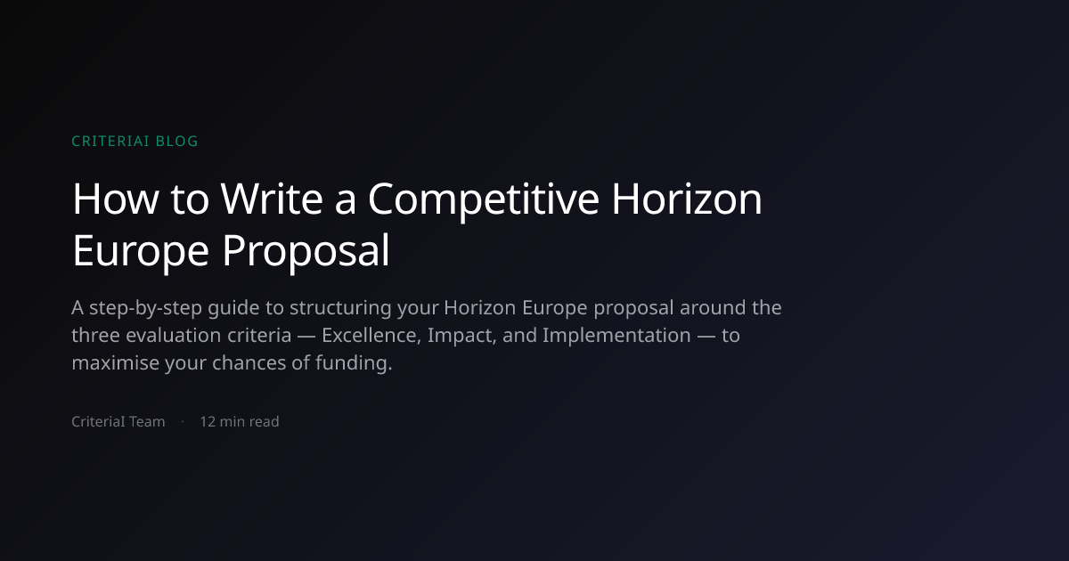 How to Write a Winning Horizon Europe Proposal: Step-by-Step Guide ...
